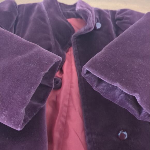 Rothschild vintage union made velvet plum color long sleeve girls coat size 2 GC - Picture 7 of 7